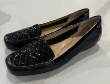 Easy Spirit Jessa Quilted Top Leather Slip On Loafers Women’s 7.5M Black Chic
