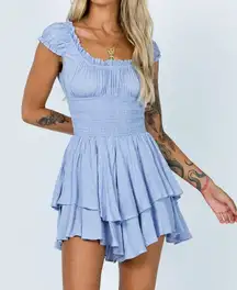 Princess Polly Love Galore Ruffle Romper Blue 0