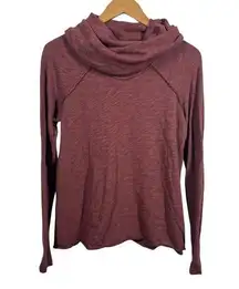 Free People FP Beach Top Women S Red Burgundy Cocoon Cowl Neck Pullover Shirt