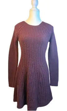 VTG‎ Hollister Y2K Skater Sweater Dress Burgundy Merlot Wine Goth Preppy Midi S