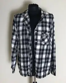 Victorias Secret Black/White Flannel PJ Top