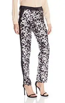 New NWT Womens Designer Rachel Zoe Pant Slacks 6 Work Black White Ange Silk Wool