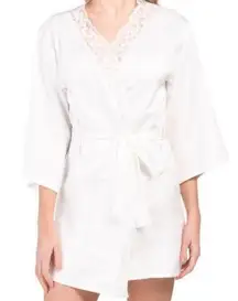 NATORI Deco Lace Robe Ivory M NWT