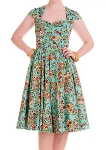 Hell Bunny Calvera Day of the Dead Floral Sugar Skull Dress