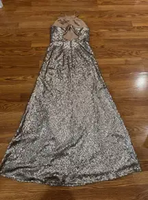 Marchesa Notte prom gold sequin-embellished floor-length gown size 0