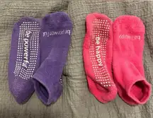 Purple and Pink Pilates Non-Slip Socks