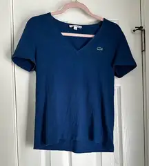 Lacoste Women's‎ Blue V-Neck Top