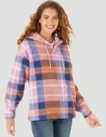 Wrangler NWT  Retro Sherpa Plaid Hoodie