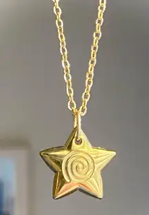 Handmade grunge y2k star swirl fully gold stainless steel chain necklace💫🌀