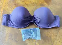 Victoria’s Secret Purple Convertible Strapless Halter Bikini Swim Bra Top 34B