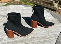 Steven by Steve Madden Nara Stacked Heel Sock Bootie in Black Size 5.5‎