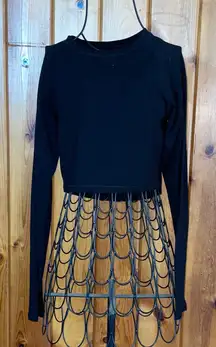 Black Long Sleeve Top alphalete cropped loose fitting workout top athletic wear