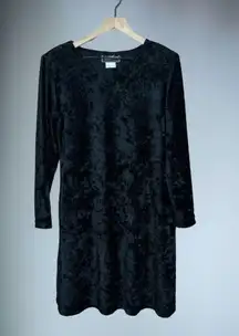 Molly Malloy 90’s Vintage Black Long Sleeve Stretchy Corduroy Short Dress