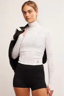 Free People Movement Turtleneck White Zebra