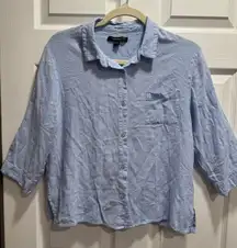 Light Blue Striped Sleep shirt Size L