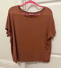 Pink Lily Rust Brown Cropped Top