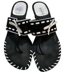 Stuart Weitzman Poetry Black Suede Kitten Heel Sandals Size‎ 7