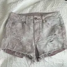 American Eagle Stretch Hi-Rise Shortie Tie Dye. Pink, Mauve. Size 4