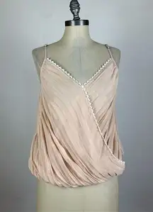 Anthropologie  Eloise Blush Pleated Tank Top