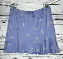 Patagonia XL Purple - Blue Floral Print Ruffle Flounce Hem Alpine Valley Skirt