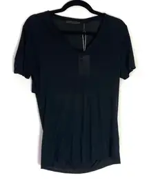 Helmut Lang black Slash Back Jersey V-neck t-shirt small NWT