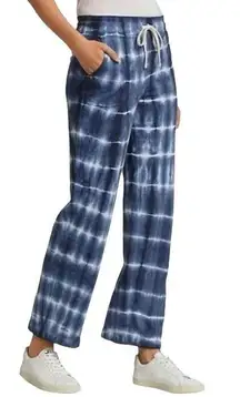 New Sundry Tie Dye Straight Leg Lounge Pockets Sweatpants Blue 2