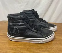 Vans High‎ Top Sneakers Peanuts Snoopy Black Leather Shoes WO 5 Men's 3.5
