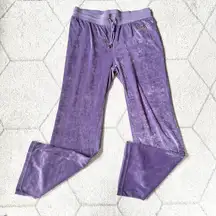 BCBGMaxazria Purple Velour Drawstring Lounge Pants XL