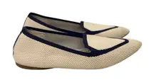 Birdies Shoes Blackbird Knit Navy Tan Pointed Toe Ballet Flats Size Women's 8.5