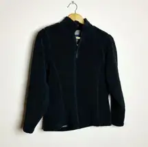 Lands'End Black  Chunky Fleece 1/4 Zip Jacket Size S VGUC