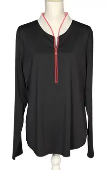 Jofit Top Size XXL Black Zip Up Long Sleeves Golf Pickleball Tennis Activewear