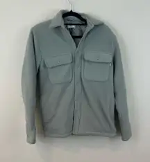 Aritzia TNA Cozy Fleece Boyfriend Shirt Shacket Jacket Sage Green 1 (XS)