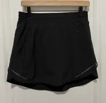 Lululemon Hotty Hot High-Rise Skirt Black Size 8 Liner Athletic Reflective Logo