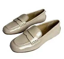 Sam Edelman Loafers Shoes Size 7.5 Beige Womens Patent Leather Tucker Penny