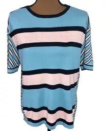 Marc by Marc Jacobs silk cashmere blend pastel striped knit short sleeve size XS