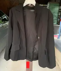 Button Up Collared Black Blazer S/M