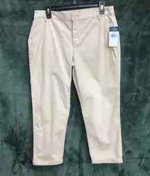 NWT 8  Women’s Tan Khaki Ankle Capris Business Casual Work