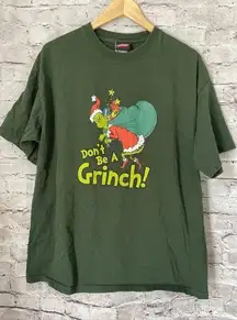 Dr. Seuss Vtg 2001  Don't Be A Grinch Green T-shirt Sz XL