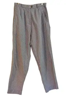 L.L. Bean Vintage seersucker high rise trouser pant 8