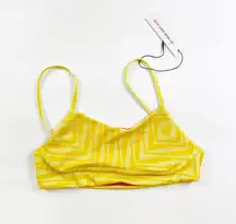 NEW Terez Electric Lemonade Geometric Print Pattern Bikini Swim Bathing Suit Top
