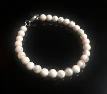 White Marble Bead Bracelet