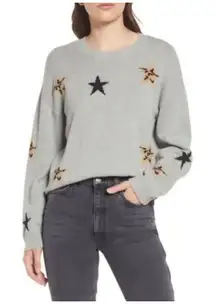 Rails Percy Perci Heather Gray Animal Star‎ Sweater Cashmere Blend Sz L