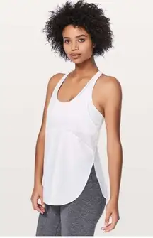 Lululemon twist around tank w/built in bra white 8