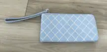 AltarD State Powder Blue Geometric Zip Wrist Strap Stand‎ Out For Good Wallet