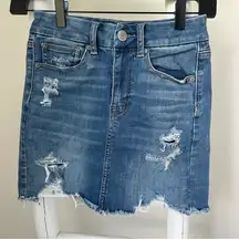 American Eagle Outfitters Super Stretch Curvy Hi Rise Denim Mini Skirt SZ 0