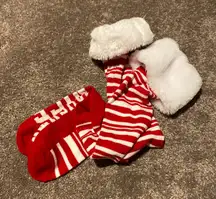 Naughty/Nice Red & White Striped Christmas Socks