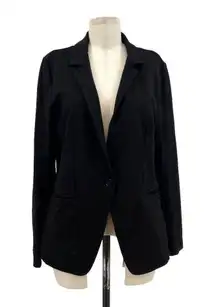 Betabrand Transcendent Blazer Solid Black Stretch Ponte Business Size XL