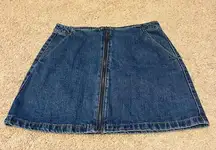 ZARA Zipper front denim mini skirt never worn