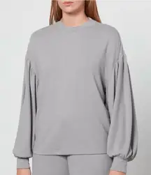 Varley Brannon‎ Oversized Flannel Sweatshirt in Gray Loungewear Cozy Top Size XS