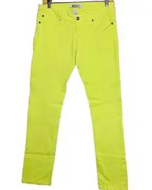 Vintage Wet Seal Women's Neon Yellow Highlighter Straight Leg Jeans Size 9